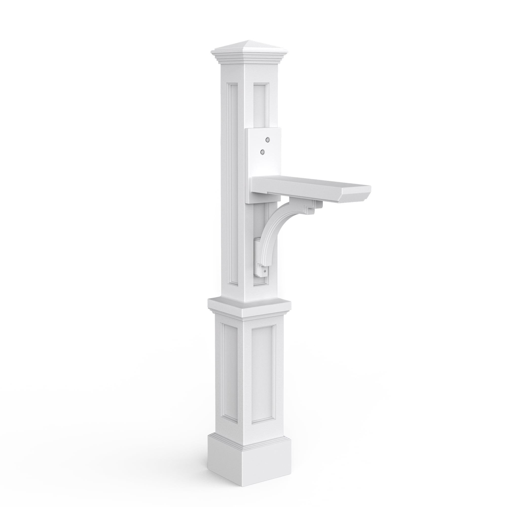 Newport Plus White Polyethylene Decorative Mailbox Post