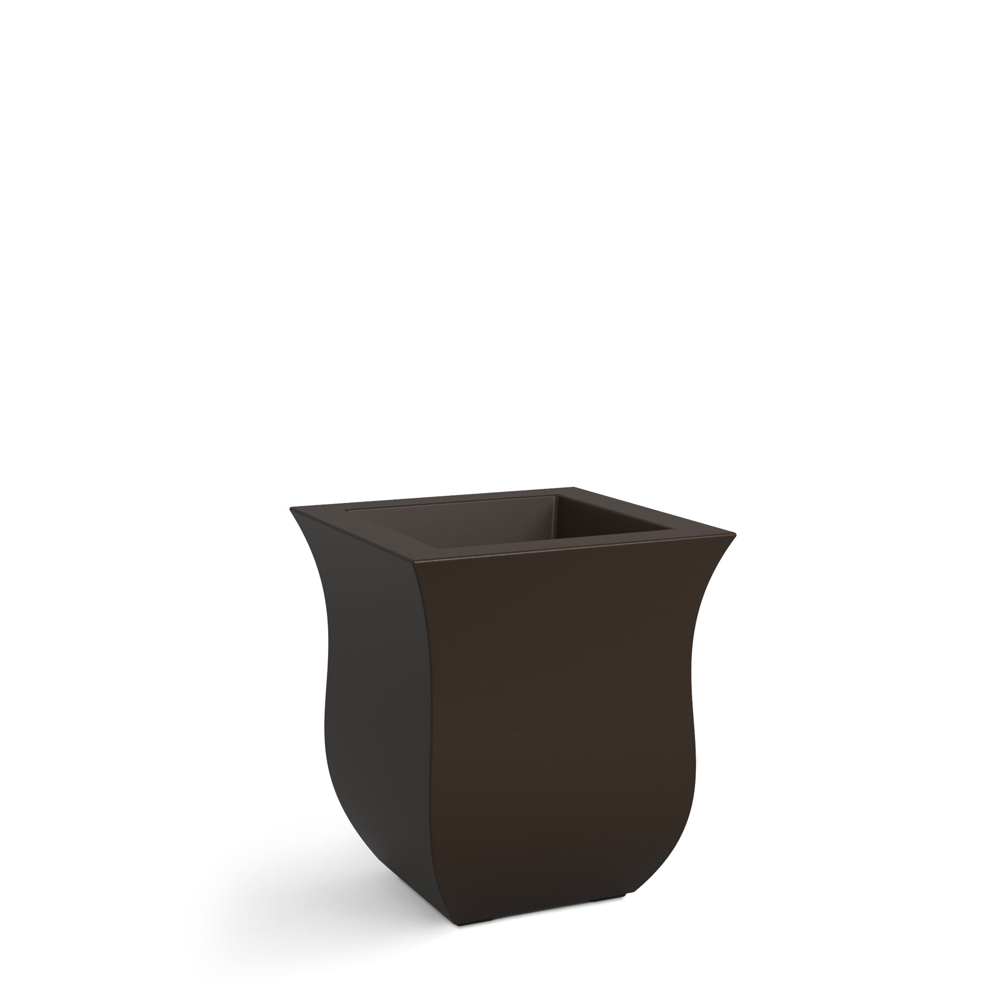 Mayne Valencia 16" x 16" x 18" Square Espresso Plastic Planter