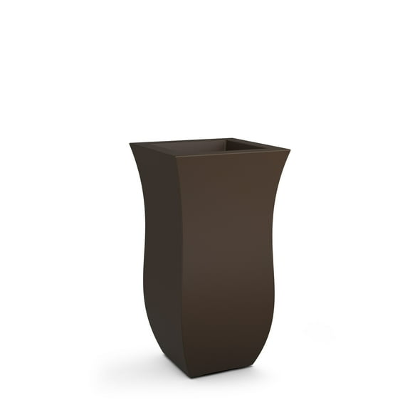 Mayne Valencia 16" x 16" x 30" Tall Square Espresso Plastic Planter