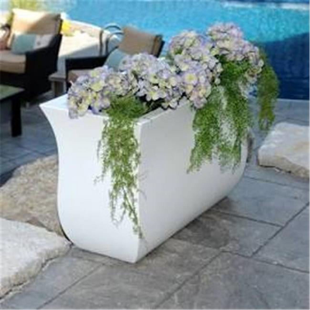 Mayne Valencia 36" x 16" x 22" Tall Rectangular White Plastic Planter