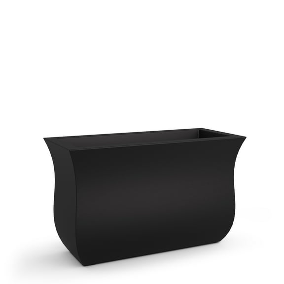 Mayne Valencia 36" x 16" x 22" Tall Rectangular Black Plastic Planter
