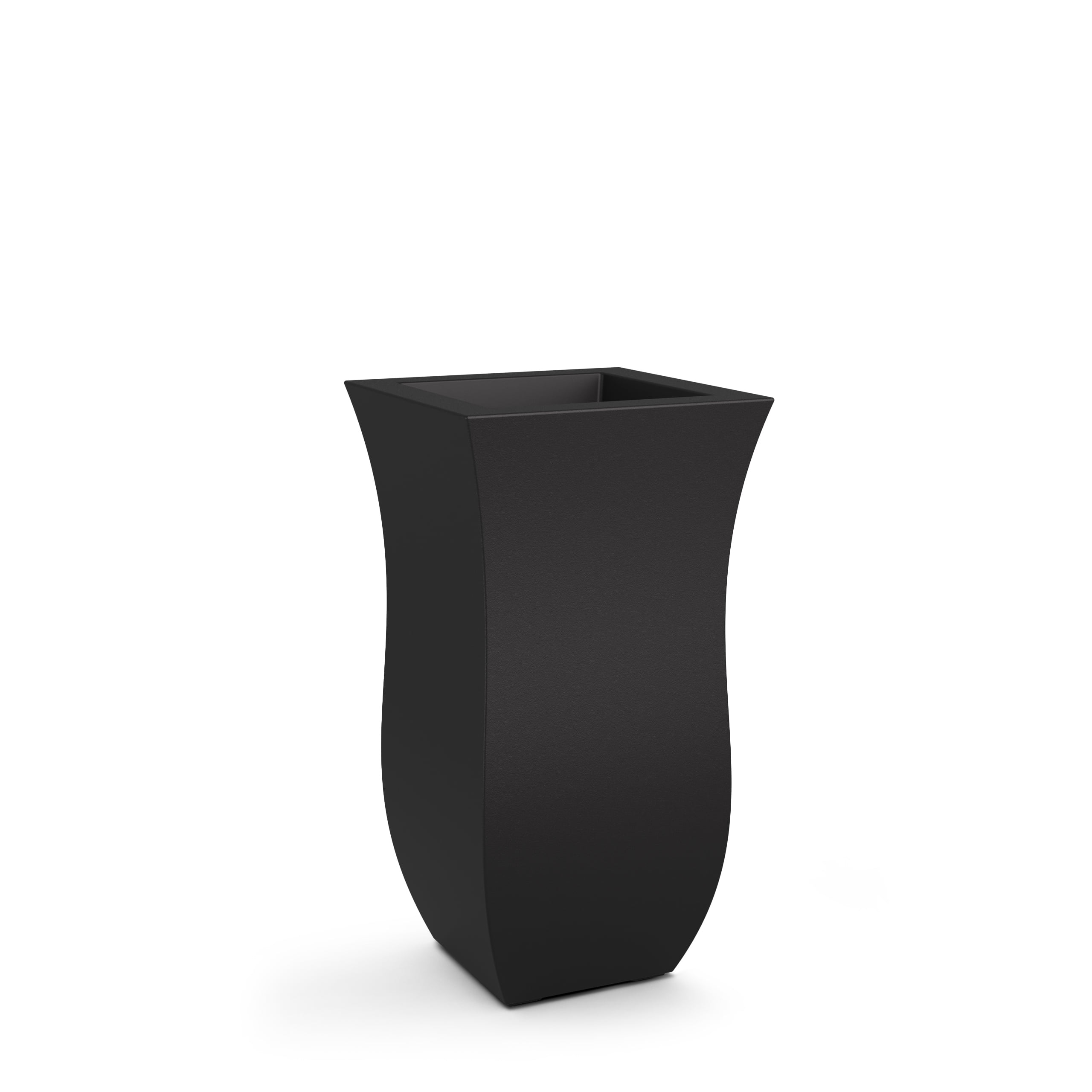 Mayne Valencia 16" x 16" x 30" Tall Square Black Plastic Planter