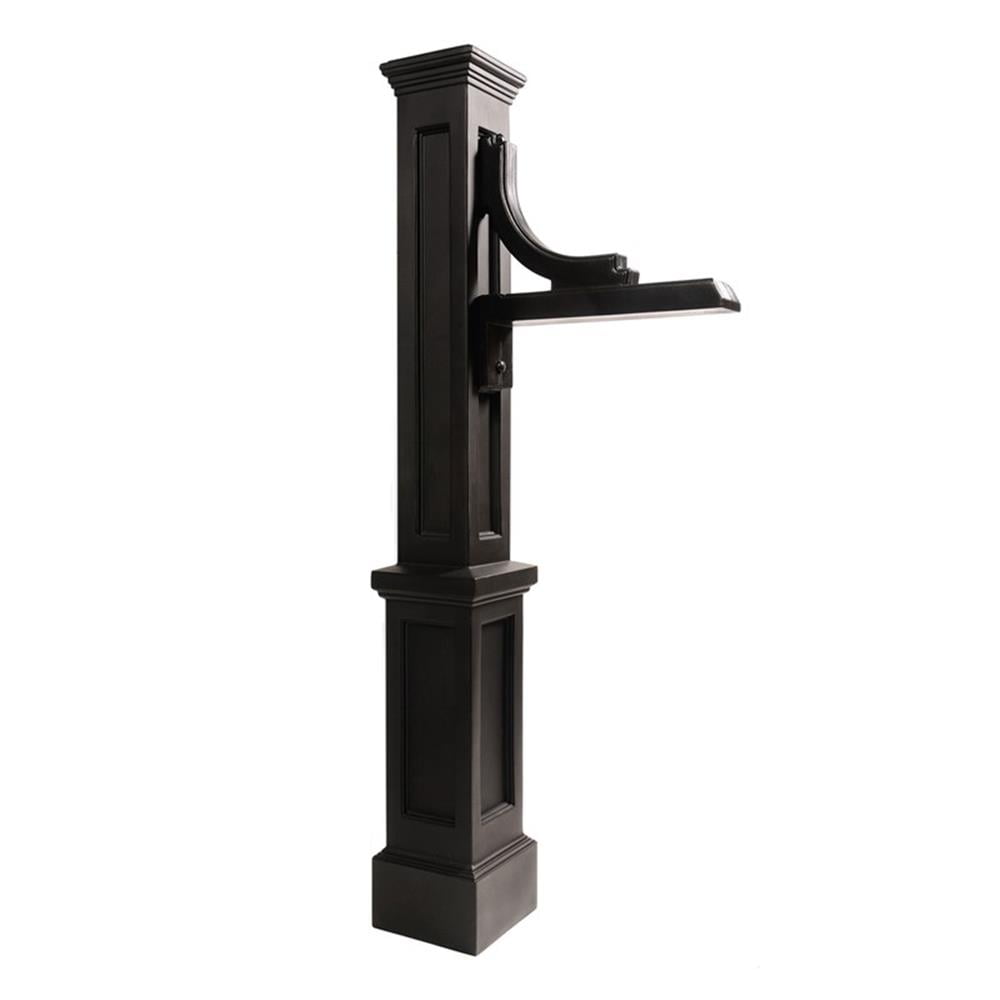 Black Polyethylene Woodhaven Address Sign Post with Arm