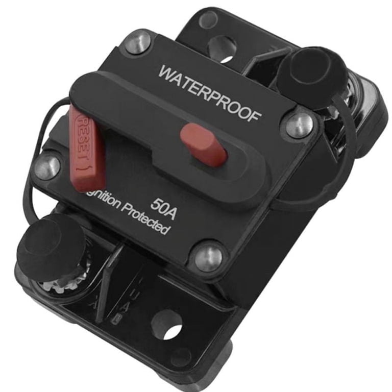 60Amp Resettable Circuit Breaker - Waterproof Manual Reset For Car Audio, Solar & Marine