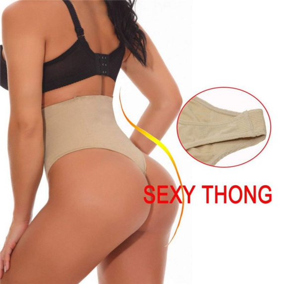 Maynos Fashion Solid Color Ladies And Women's Waist Seamless Body Shaping Hip Shaping Body Thong Underwear, S-3XL Nude