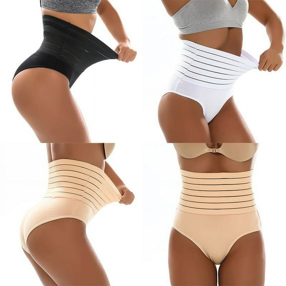 Maynos Women High Waist Shaping Panties Breathable Body Shaper Slimming Tummy Underwear Butt Lifter Seamless Panty Shaperwear, S-XL Black