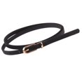 thumbnail image 1 of Maynos Women's Durable Fashion Skinny Adjustable Solid Color Thin PU Belt with Alloy Buckle, 7 Colors Options - Black, 1 of 8