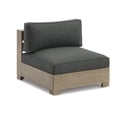 thumbnail image 1 of BenJara Mayo Outdoor Modular Armless Chair, Dark Gray Nuvella Fabric, Brown, 1 of 5