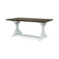 thumbnail image 1 of Mayo Outdoor Rustic Farmhouse Acacia Wood Dining Table, Dark Brown and White, 1 of 10