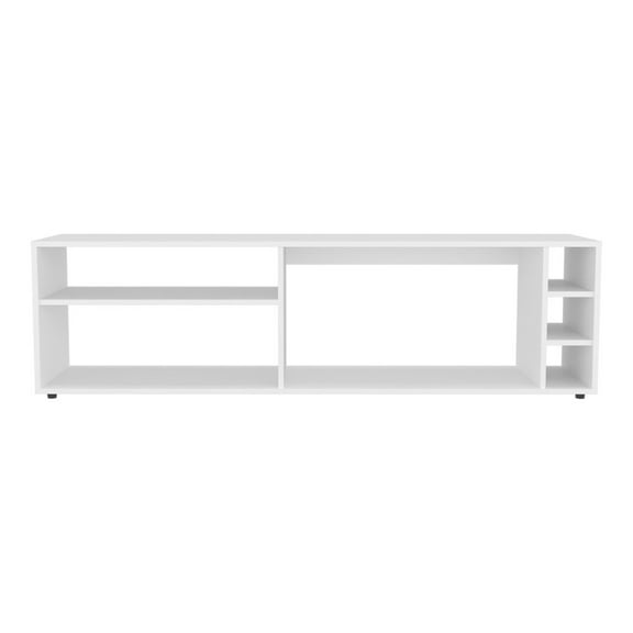 FM FURNITURE Mayo TVStand for 70" Screen with Open Storage White