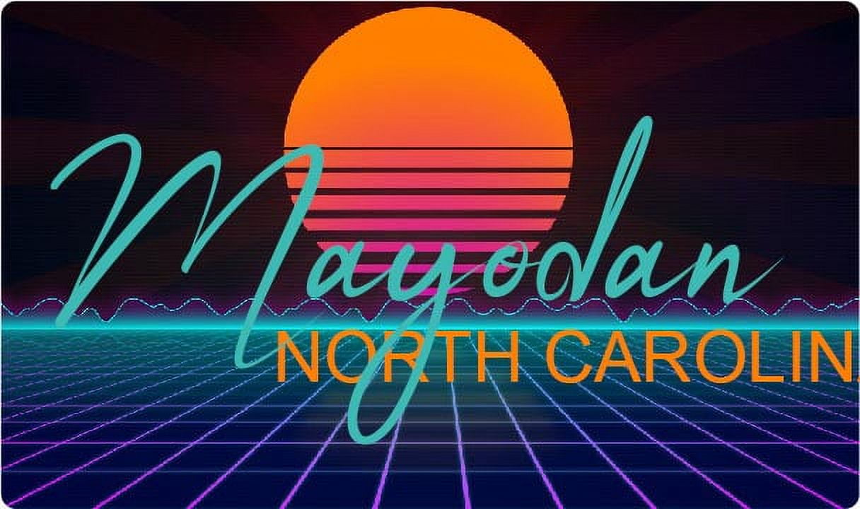 Mayodan North Carolina 2 X 1.25Inch Vinyl Decal Stiker Retro Neon