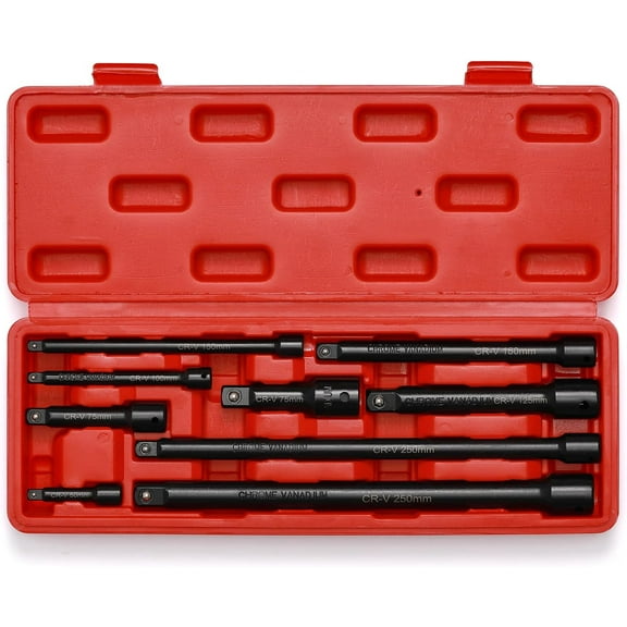 Mayouko 1/4",3/8",1/2" Drive Extension Bar Set, CR-V, 9 Pieces Socket Extension Bars for Narrow and Deep Areas