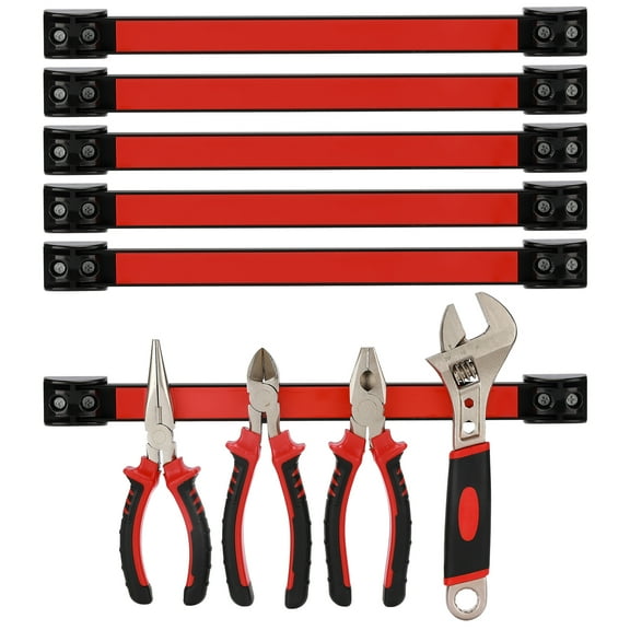 Mayouko 12" Magnetic Tool Holder Strip, 6 Packs, Metal Magnet Tool Organizer Bars for Garage, Workshop, Magnetic Strip for Tools
