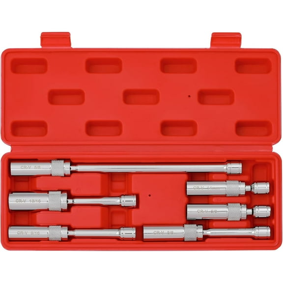 Mayouko 6PCS 3/8" Drive Thin Wall Magnetic Swivel Spark Plug Socket, 12 Point, 1MM Thin Wall, 14MM, 9/16", 5/8", 13/16"
