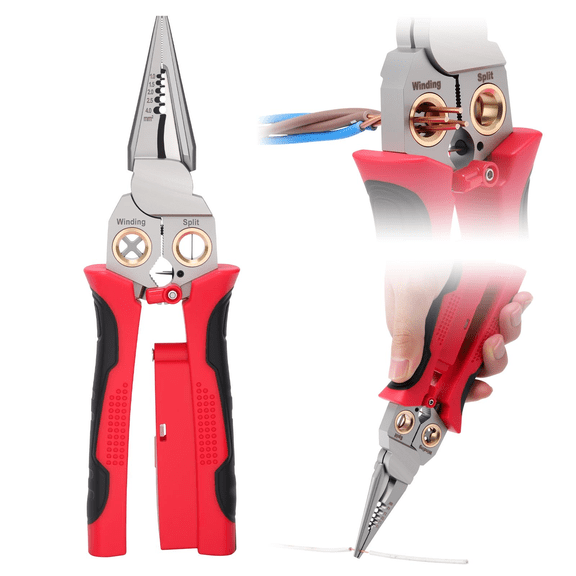 Mayouko 8-in-1 Wire Stripper Pliers Compact Portable Multi-Function Electrician Tool for Circuit Repair Outlet Installation & Professional Use Wire Stripping Cutting Crimping