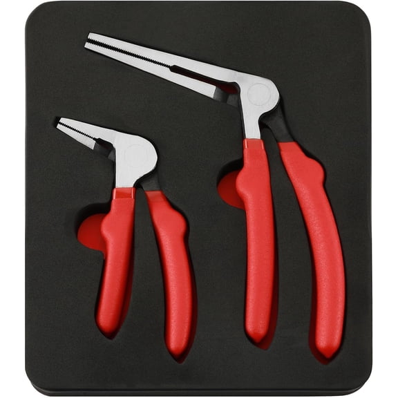 Mayouko Pro 6"&8" Kiwi Bent Head Needle-Nose Pliers, Angled Head Long Nose Pliers, High Leverage Pistol Grip Pliers for Tight Spaces