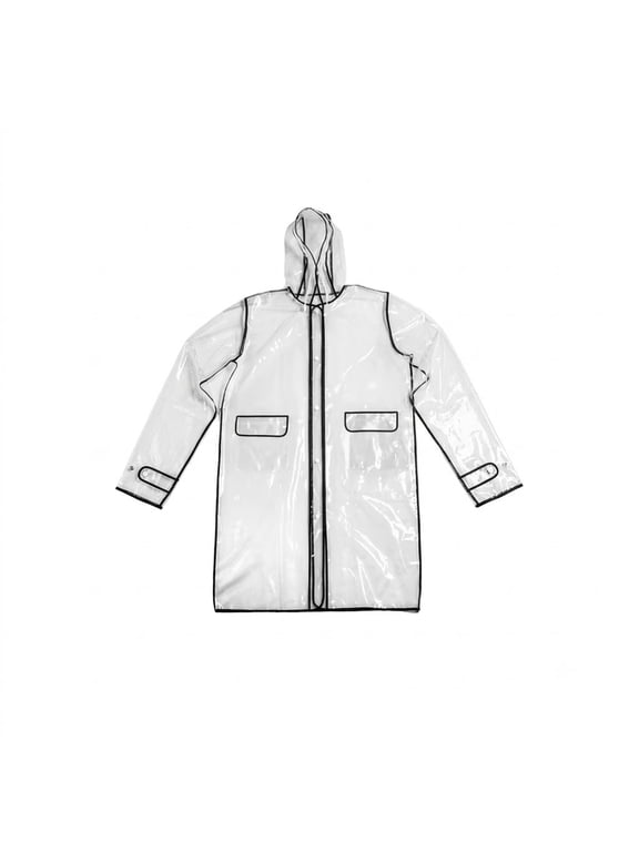 Clear Kids Rain Jacket - Youth Rain Jacket Kids, Teens, Toddlers - Clear Kids Raincoat for Boys and Girls - Waterproof EVA Rain Jacket with Drawcord and Snap Adjustable Cuff (X-Large)
