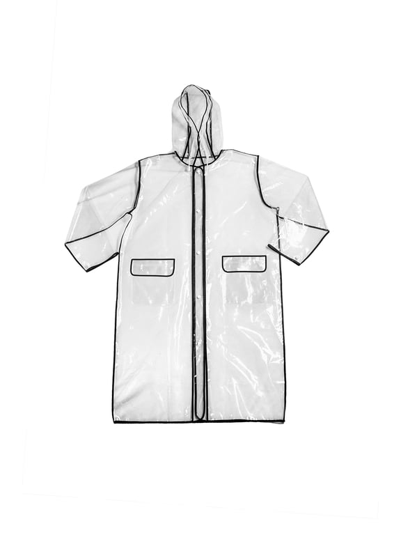Clear Kids Rain Jacket - Youth Rain Jacket Kids, Teens, Toddlers - Clear Kids Raincoat for Boys and Girls - Waterproof EVA Rain Jacket with Drawcord and Snap Adjustable Cuff (X-Small)
