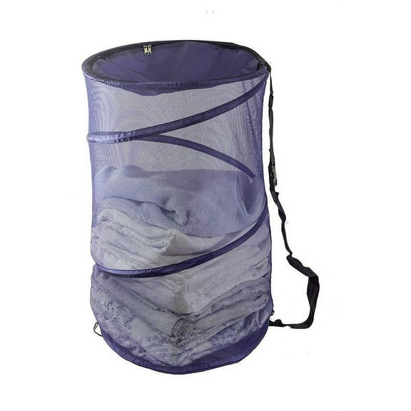 Maypes Collapsible Wire Mesh Laundry Hamper – Portable, Durable Pop-Up Laundry Basket & Storage Bag + Straps, Zippered Top Cover – Tall, Multi-Purpose Organizer for Closet, Toy, Garage, Sporting