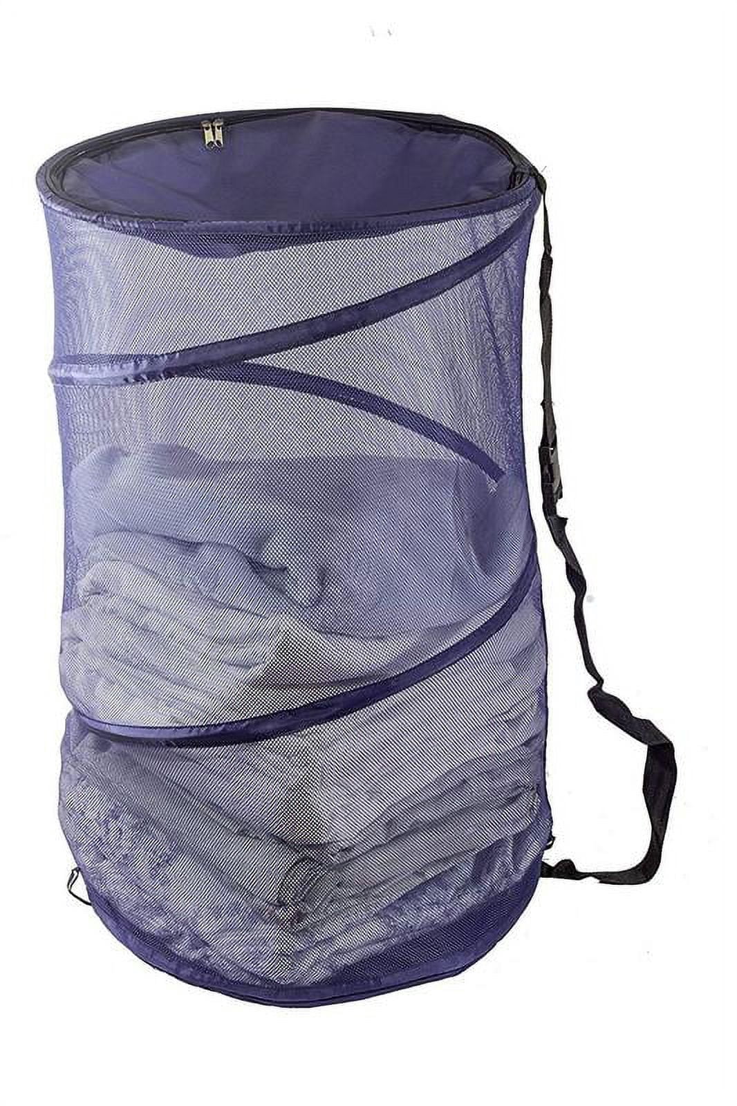 Maypes Collapsible Wire Mesh Laundry Hamper – Portable, Durable Pop-Up Laundry Basket & Storage Bag + Straps, Zippered Top Cover – Tall, Multi-Purpose Organizer for Closet, Toy, Garage, Sporting