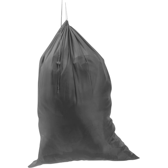 Maypes Nylon Clothes Laundry Bag, Carrying Strap with Drawstring Closure, Grey, 29 x 40 in