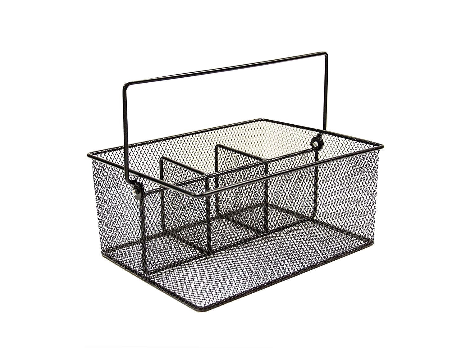 Maypes Outdoor Utensil Caddy for Party, Silverware Holder, Buffet Organizer, Stainless Steel, Black