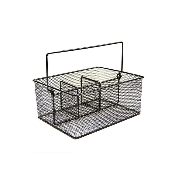 Maypes Outdoor Utensil Caddy for Party, Silverware Holder, Buffet Organizer, Stainless Steel, Black