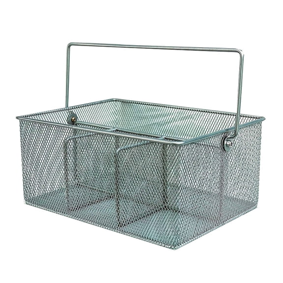 Maypes Utensil Silverware Caddy Organizer, Party Buffet Serving Holder, Stainless Steel, Silver