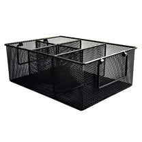 Maypes Utensil Holder for Party Hosting 4 Silverware Carrier Slots, 1 Small Paper Plate Holder, 2 Side Handles Condiment, Grill Flatware Caddy Black