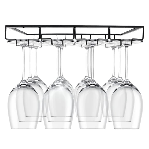 Maypes Wine Glass Holder Practical Under Cabinet Wine Glass Hanger Heavy-Duty Metal Wine Glass Holder Under Cabinet Space Saving Hanging Wine Glass Rack for Kitchen and Bar - 4-Rack
