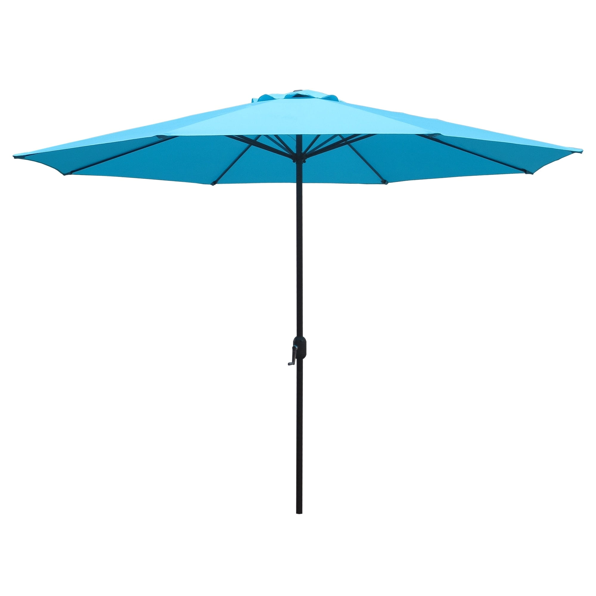 11 ft Aqua Steel Market Round Patio Umbrella