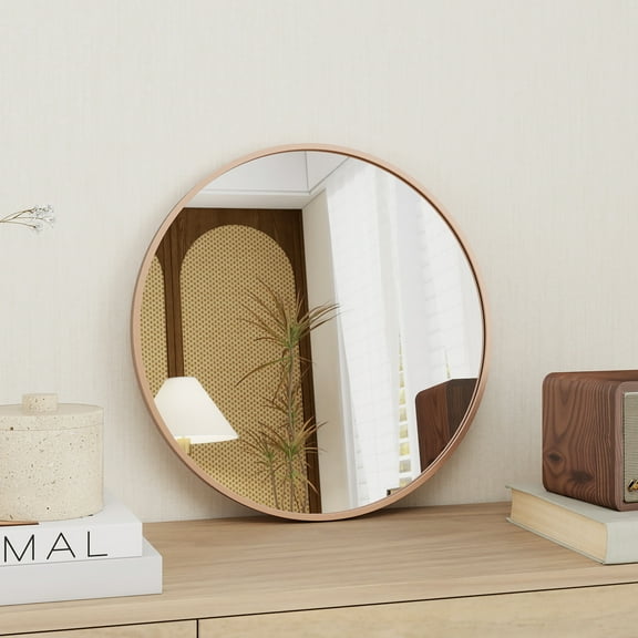 Maypex 20IN Aluminium Framed Circular Wall Mirror Gold