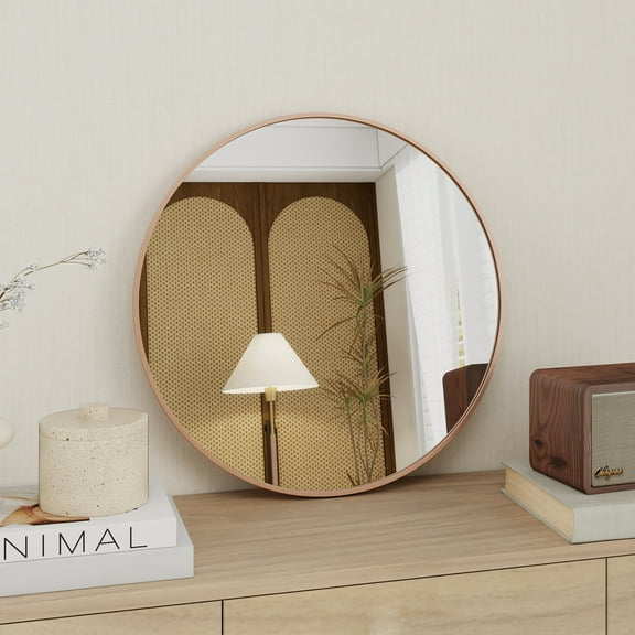 Maypex 36IN Aluminium Framed Circular Wall Mirror Gold