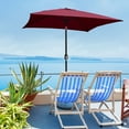 thumbnail image 1 of Maypex 6.5x6.5 ft. Steel Market Crank and Tilt Patio Umbrella in Burgundy, 1 of 4