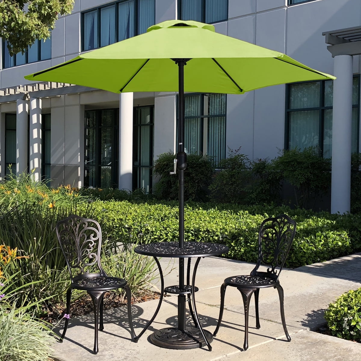 Maypex Outdoor Patio Umbrella, 7.5 Ft, Green, Weather Resistant, Steel Frame, Crank No Tilt