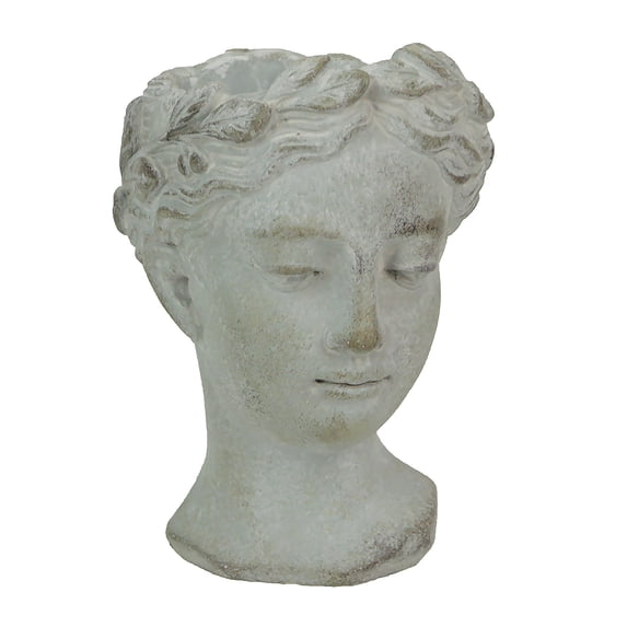 Mayrich 6 inch Weathered Gray Greek Lady Statue Wall Mount Cement Head Planter