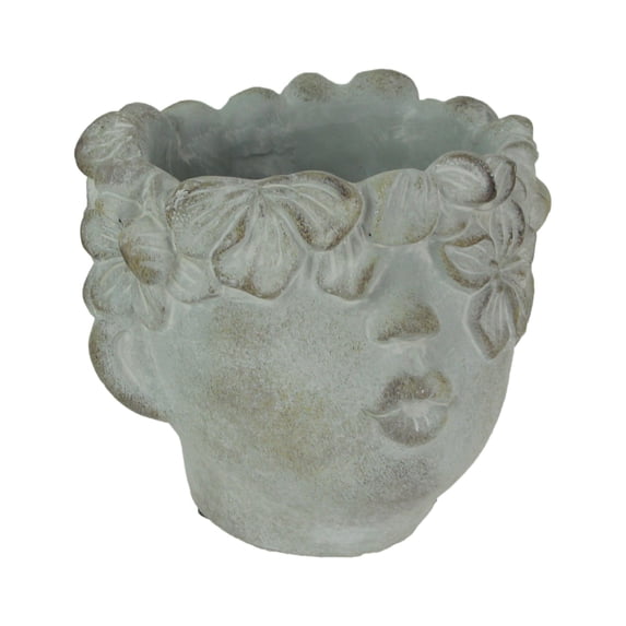 Mayrich 7 inch Tall Pucker Up Concrete Head Kissing Face Mini Decor Planter