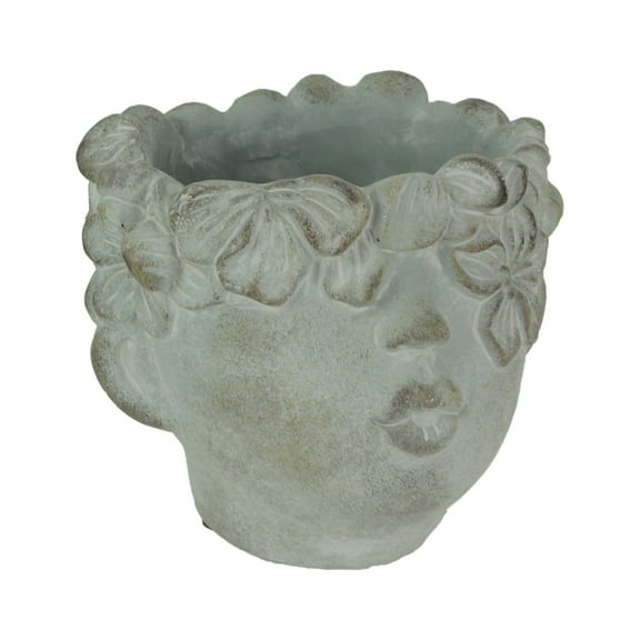 Mayrich 7 inch Tall Pucker Up Concrete Head Kissing Face Mini Decor Planter