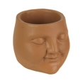 thumbnail image 1 of Mayrich Adorable Sleepy Face Concrete Head Mini Planter 4.5 inches High - Orange, 1 of 3