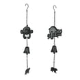 thumbnail image 1 of Mayrich Black Cast Iron Bear Wind Chime Hanging Bells Outdoor Décor (Set of 2), 1 of 4