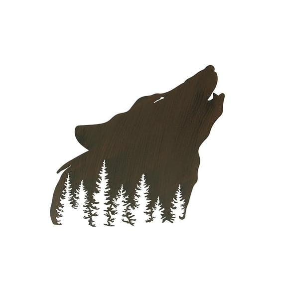Mayrich Brown Metal Howling Wolf Wall Sculpture Hanging Lodge Décor