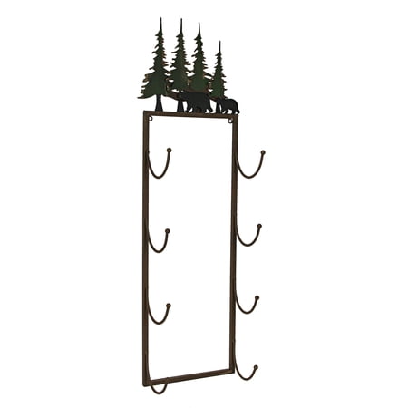 Mayrich Metal Black Bear Family Wall Mounted Towel Rack Bathroom Organizer
