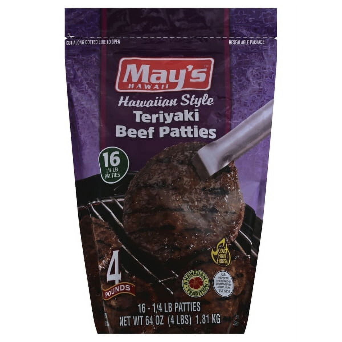 Mays Hawaii Mays 4lbs Teryaki Beef Patties