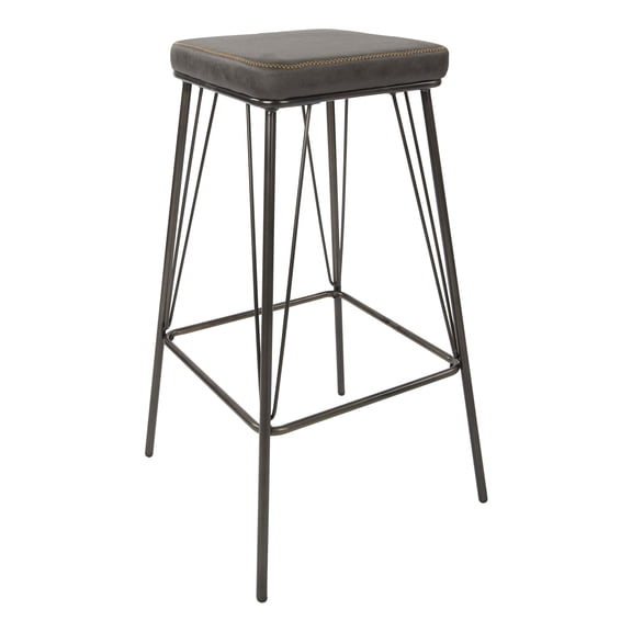Mayson 30" Barstool in Charcoal Fabric with Industrial Steel Base 2/CTN