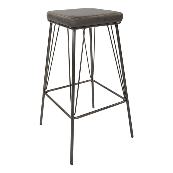 Mayson 30" Barstool in Charcoal Fabric with Industrial Steel Base 2/CTN