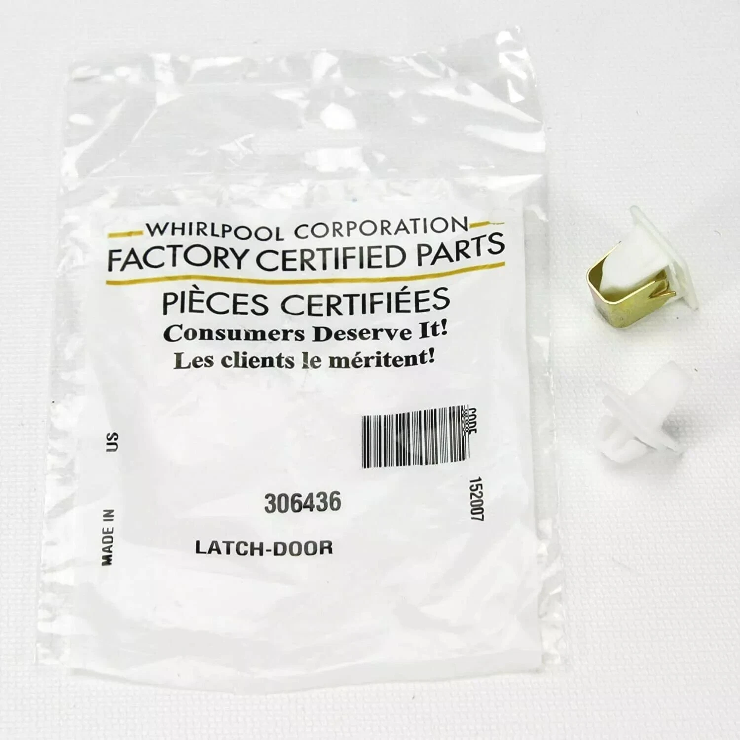 Maytag Dryer Door Latch Kit 306436 3-6436 Ap4037288 Ps2029855