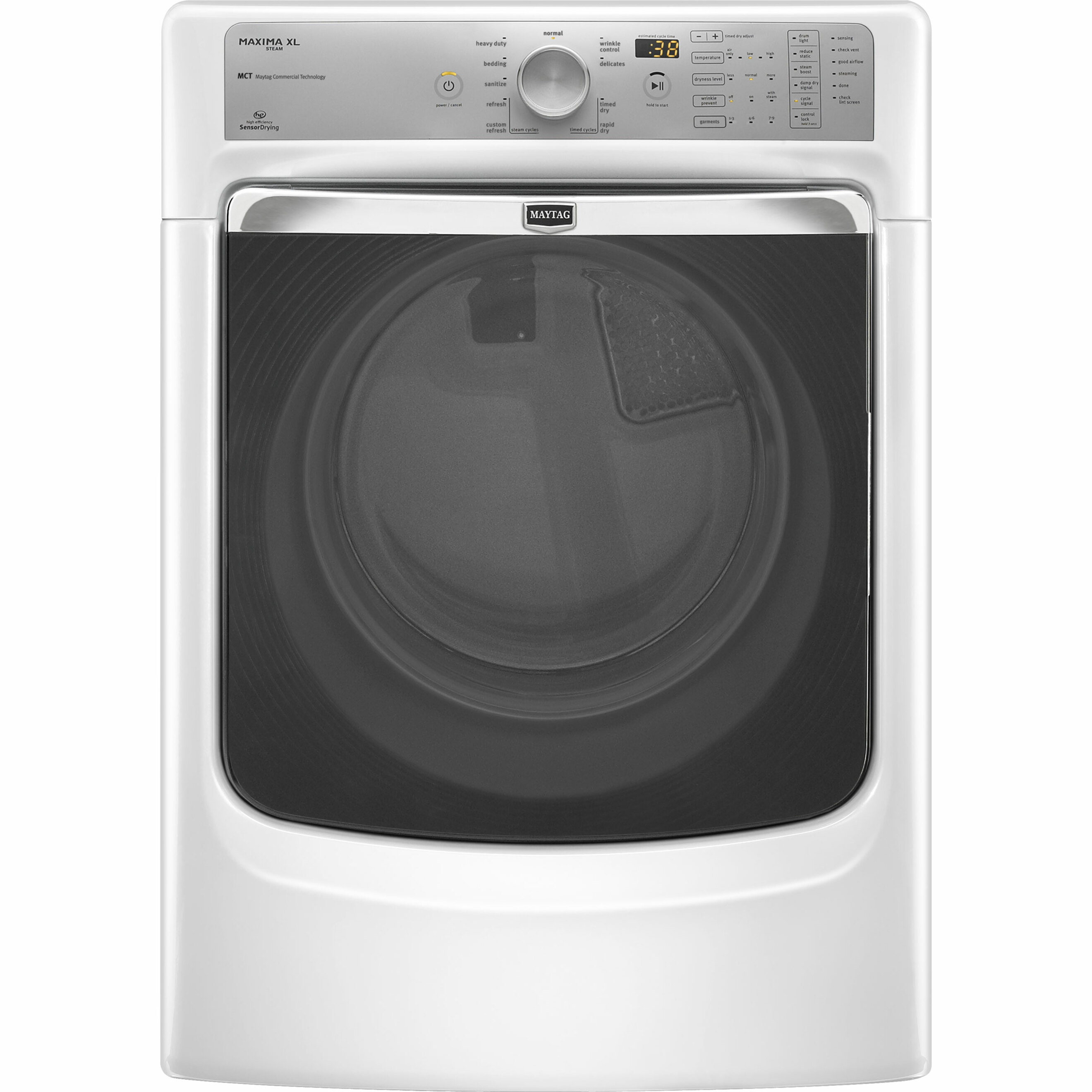 Maytag MGD8000AW Maxima XL HE Steam Dryer with a Quiet SoundGuard Drum