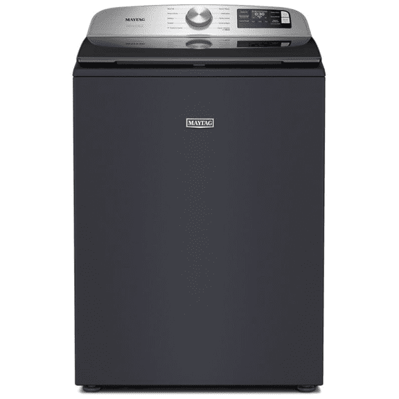 Maytag MTW6205RF 5.2 Cu. Ft. Top Load Agitator Washer with Extra Power and Smart Appliance, Midnight Steel