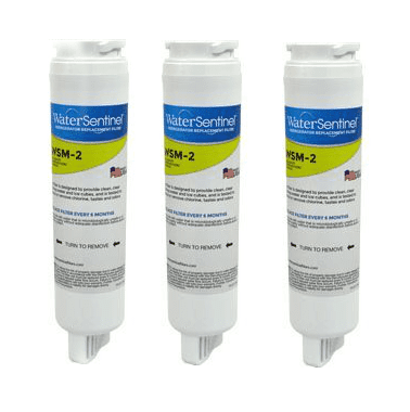 WaterSentinel WSM-2 Refrigerator Water Filter Replacement for Drinking Water Filtration, Fits Maytag, Whirlpool Refrigerator Water Filter 4 (3-Pack), Carbon Block