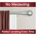 thumbnail image 1 of Maytex Easy Install Drapery Window Rod, 18" - 48", No Measuring, with Ball Finials, Brushed Nickel, 1 of 6